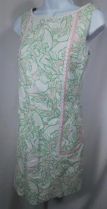 Vestido LILLY PULITZER para mujer rosa verde blanco estampado de rana sin mangas talla 2 - Imagen 1 de 8
