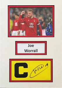 Joe Worrall Signed Captains Armband A4 Mounted Display Nottingham Forest 1 - Picture 1 of 1
