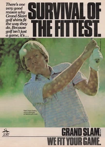 1982 Vintage Print Ad Survival of the Fittest Grand Slam Golf Shirt Keith Fergus - Picture 1 of 2