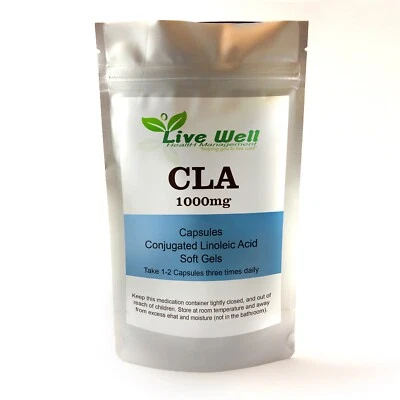 LIVE WELL HEALTH MANAGEMEMENT CLA- Conjugated Linoleic Acid -1000mg 120 Softgels - High Strength Weight Help
