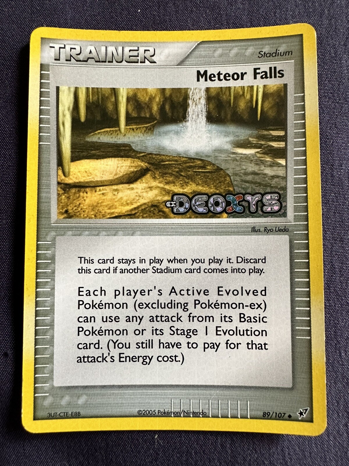 Pokemon Cards Meteor Falls 89/107 EX Deoxys Reverse Holo Trainer Stamped NM