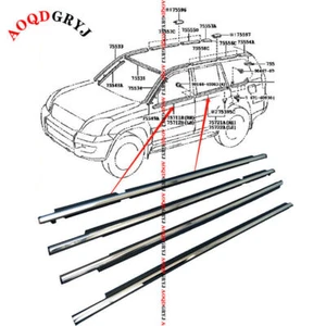 For Prado FJ/LC120 GX470 2003-2009 New Quarter&Door Belt Moulding W/Chrome Strip - Picture 1 of 5