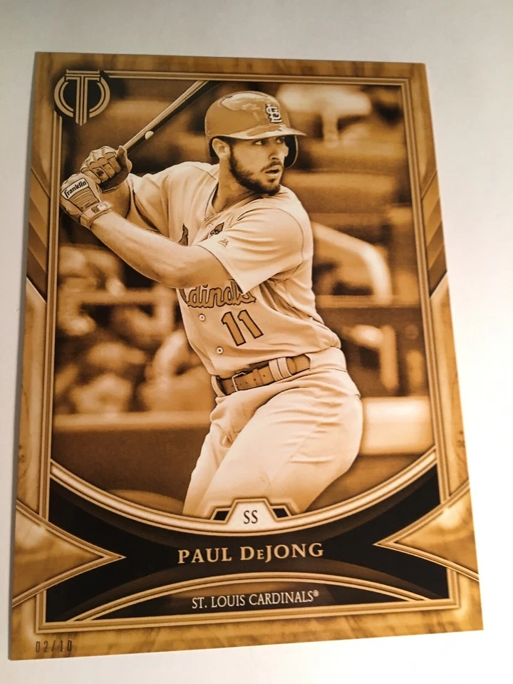2018 Topps Tribute Jumbo 5x7 Paul DeJong Cardinals 15 Gold 05/10 - Image 1 of 1