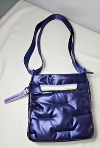  HEDGREN Purple/Deep Blue Crossbody  Shiny Puffy - Picture 1 of 9