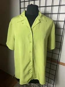 c. b. Collections Womens size XL Buttonfront S/S Silk-Like Blouse - Picture 1 of 5