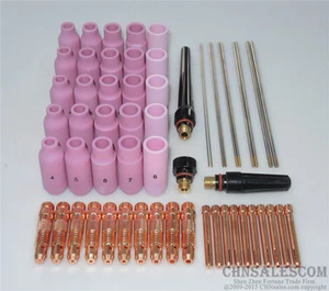58 pcs TIG Welding Torch Kit WP-17 WP-18 WP-26 WL15 Lanthanated Tungsten - Picture 1 of 6