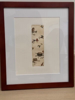 亚美尼亚艺术绘画点笔纸签名瓦尔图希带框 — 第 1/2 张图片