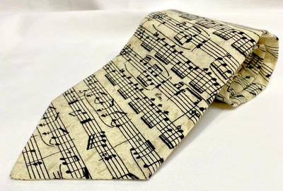 Corbata de música vintage hecha a mano mezcla de algodón y poliéster ¡Excelente estado! Foto 1 de 4