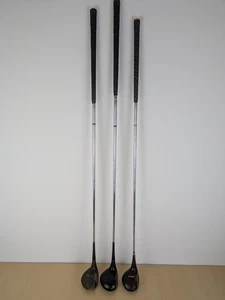 Vintage Wood Gold Clubs Drivers X3 Spalding Top Flite Wilson Display Pieces Prop - Picture 1 of 24