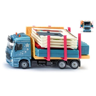 CAMION TRASPORTO CASA PREFABBRICATA 1:50 Siku Camion Modellino Nuovo - Immagine 1 di 3
