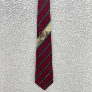 VTG Polo Sport Ralph Lauren Tie Mens Red Silk USA Hand Made Golf Country Club - Picture 1 of 8
