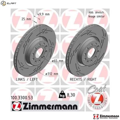 2x BRAKE DISC 100.3300.53 FOR SKODA KAROQ OCTAVIA/II/Combi/III LAURA SUPERB 1.0L - Image 1 of 4