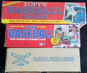 3) FACTORY SEALED BASEBALL SETS 1988 Fleer, Topps & Donruss NANI - Picture 1 of 2