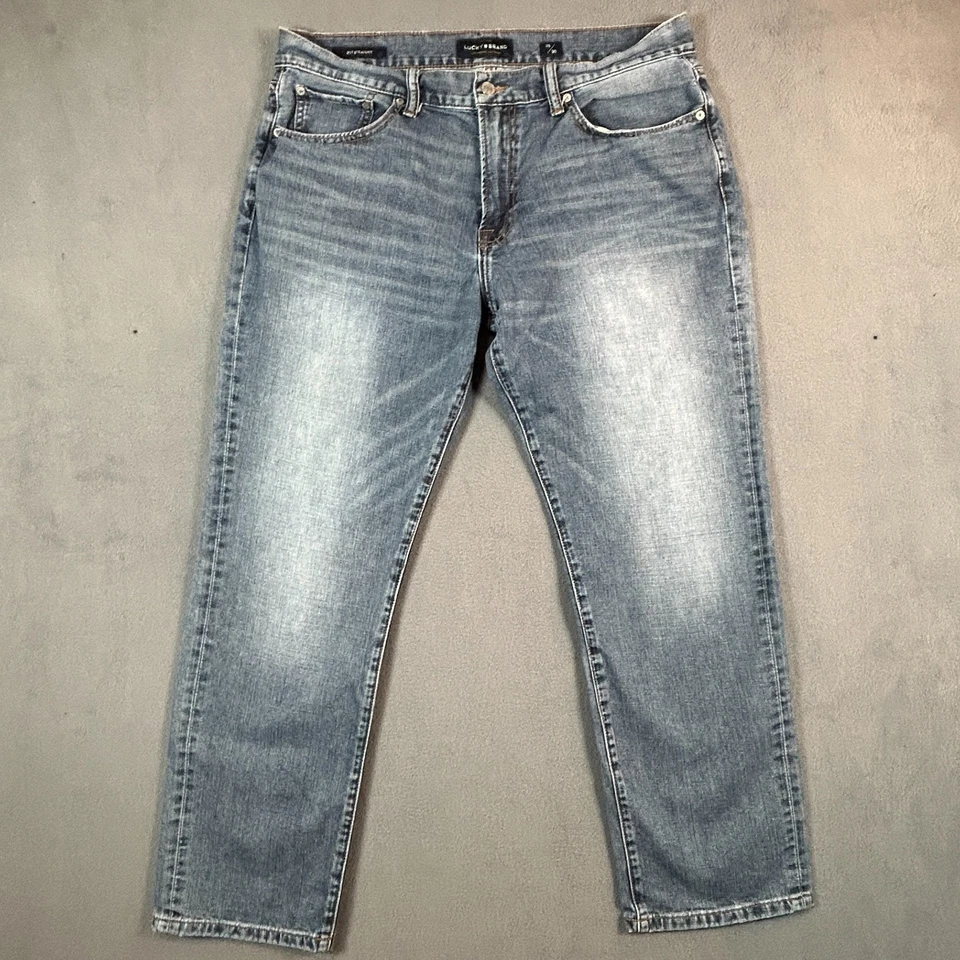 Lucky Brand 221 Jeans Mens 36x30 Straight Fit Med Wash Distressed 100% Cotton - Image 1 of 4