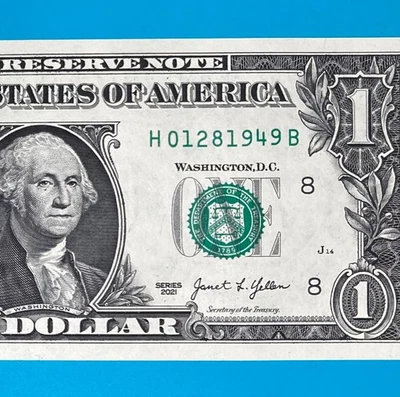 January 28, 1949 (H 01281949 B) BIRTHDAY ANNIVERSARY $1 One Dollar Bill *UNC* . - Image 1 of 4