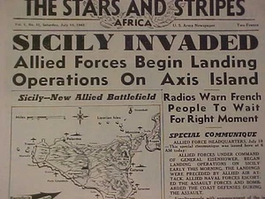 VINTAGE ZEITUNG SCHLAGZEILEN ~ 2. WELTKRIEG ARMEE INVASION ITALIEN SCHLACHT WWII 1943 - Bild 1 von 6