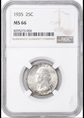 1935 NGC MS-66 Washington Quarter. Caked In Luster. - Image 1 of 2