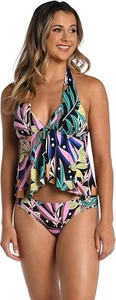 NWT AMAVI womens Halter Swimsuit Tankini Top SZ L - Picture 1 of 4