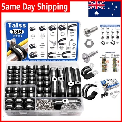 Cable Management Made Easy: 136-Piece Stainless Steel Clamp Set with Accessories - image 1 of 4