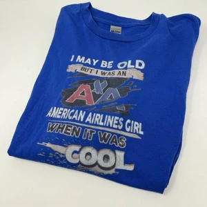 American Airlines Retro logo t-shirt I May Be Old But I Was an AA Girl When Cool - Picture 1 of 6