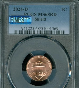 2024 D SHIELD LINCOLN CENT PCGS MS68 RED PQ MAC FINEST & SPOTLESS RARE 569 * - Picture 1 of 2