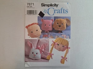 Simplicity Muster - 11" Katze, Hund, Hase, Junge & Mädchen Kissen Einheitsgröße #7871 UC - Bild 1 von 6