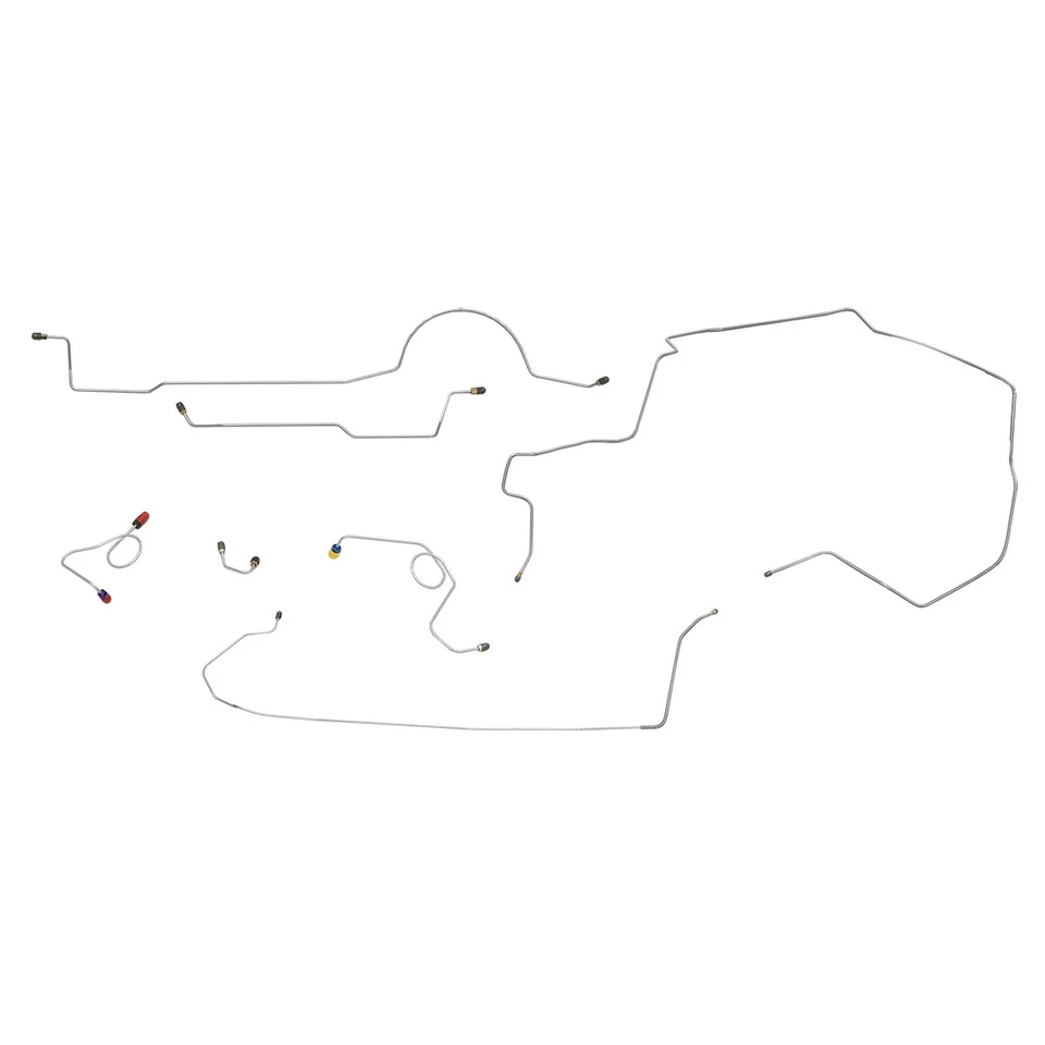 1971 Dodge Challenger kit completo de linha de freio disco de potência 1 peça F a R aço original - Imagem 1 de 4