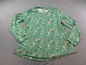 Anymeet Cottage Floral Stretch Knit Blouse Top Womens Size 2XL Green Floral - Picture 1 of 13