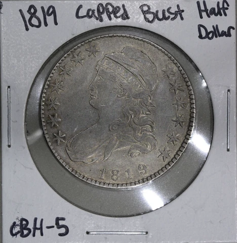 1819 (AU/UNC) Capped Bust Half Dollar 50c US Coin About Uncirculated Cover