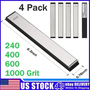 4 Pcs Diamond Sharpening Stone Set 240 400 600 1000 Grit Knife Chisel Sharpener - Picture 1 of 8