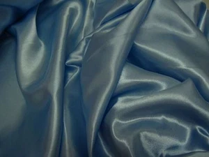 SATIN Stoff HELLBLAU glänzend Stoff Stoffe METERWARE - Bild 1 von 2