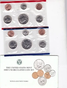 Lot of 7 1989 Uncirculated Coin Set U.S Mint Original Government Packaging OGP - Picture 1 of 1