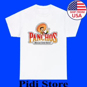 Panchos Mexican Restaurant Mexican Super Buffet Men's White Size S to 3XL - Picture 1 of 1