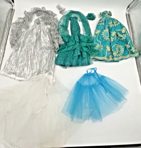 3 MS DEE DOLL DRESSES TEAL & GREEN SEQUIN, SILVER GLITTER FIT LARGER TONNER DOLL - Picture 1 of 19