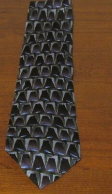 Corbata J. Garcia Púrpura/Plateada Seda Cuello Colección Jerogly Phics Veinticinco 25 Foto 1 de 2