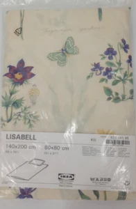 Juego de 2 piezas de edredón doble floral IKEA y simulo iris mariposa beige púrpura vintage nuevo - Imagen 1 de 14