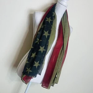 Amerikanische Flagge Schal Unisex Neu ohne Etikett, 47x55 Zoll, 100% Polyester, NEU ohne Etikett! - Bild 1 von 4