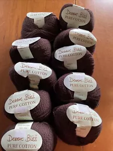 Debbie Bliss Pure Cotton Yarn Brown Color#39023-10 Balls (890 YDS) - Picture 1 of 6