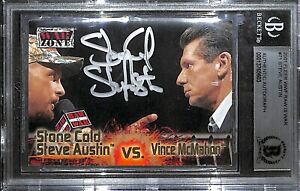 Stone Cold Steve Austin Signed 2001 Fleer WWF Raw is War Card #71 BAS COA Auto'd