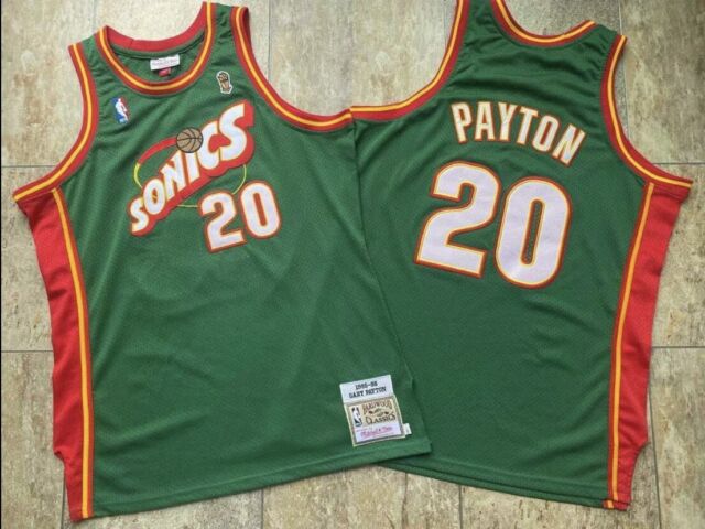 Men's Mitchell & Ness Gary Payton White Seattle SuperSonics 2001/02 Hardwood Classics Swingman Jersey Size: Small