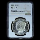 1883-CC MORGAN SILVER DOLLAR ✪ NGC MS-63-PL ✪ $1 COIN PROOF-LIKE UNC ◢TRUSTED◣