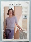 Ladies Short Sleeve Lacy Sweater, 71-107cm, 4ply - Jaeger Knitting Pattern 6575
