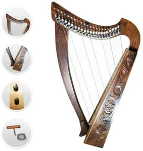 22 Strings Irish Harp Rosewood Musical Instruments Harp Free Strings Set,Key,Bag - Picture 1 of 3