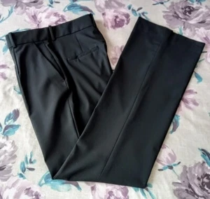 Zara Black Tailored Straight Leg Classic Wool Blend Trousers Size L (UK12) Tall - Picture 1 of 5