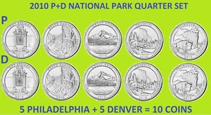 2010 P & D America the Beautiful Quarter 10 Coin Set - Bild 1 von 1
