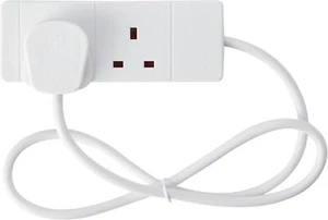 Pro Elec 2 Gang 1 M Extension Lead Cable White - Picture 1 of 4