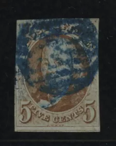 US Scott #1, Used-F/VF SOUND Blue Cancel - Picture 1 of 2