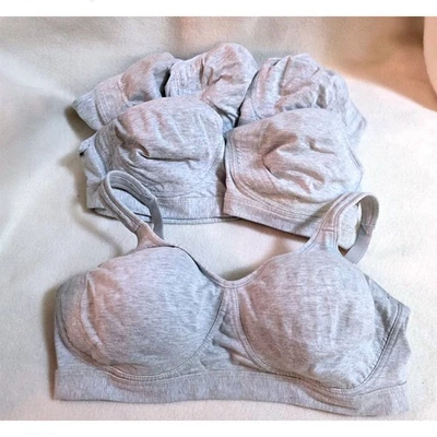 Lot of 6 Playtex Sports Bra Womens 36DD Grey Lined Wireless Active - Image 1 of 4