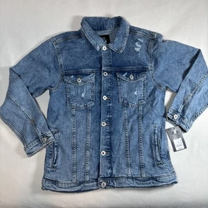 Art Class Girls XL 14Distressed Jean Jacket Denim Long Sleeve Acid Wash - Picture 1 of 8
