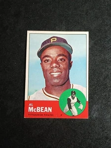Vtg 1963 topps #387 Al Mcbean Pittsburgh Pirates Baseball Card VG-EX - Picture 1 of 12